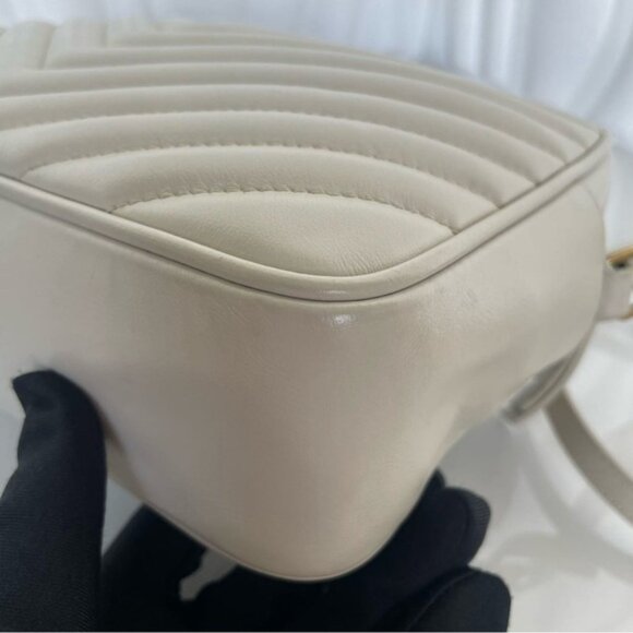 Yves Saint Laurent White Lou Camera Bag with Tassel - Picture 14 of 16